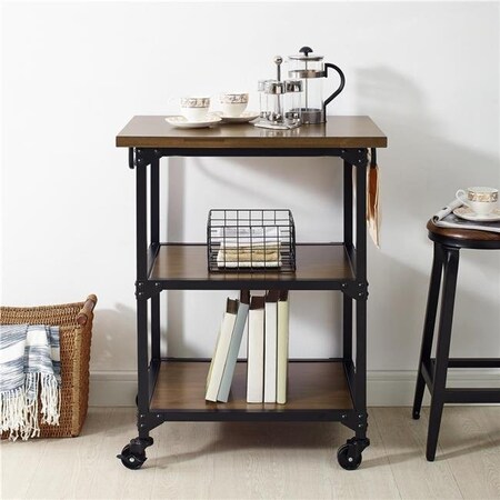 Dorel Living Dorel Living DL7839 36.25 x 28.5 x 27.25 in. Nellie Multifunction Cart; Rustic Antique Oak & Black DL7839